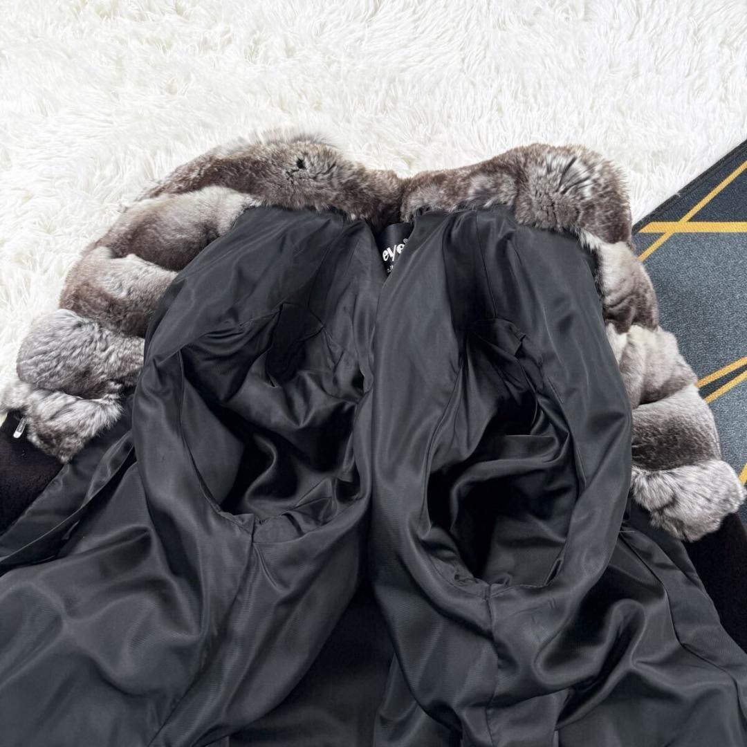 総丈108 サガミンク シェアードミンク ブラウン系 コート L相当 AA158