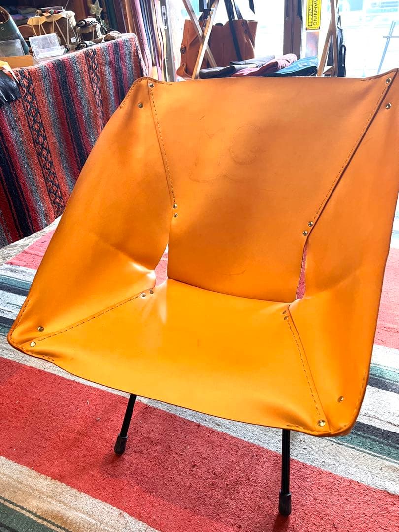 ヘリノックス 本革カバー 生成り　2mm厚手縫い キャンプ アウトドア　焼印