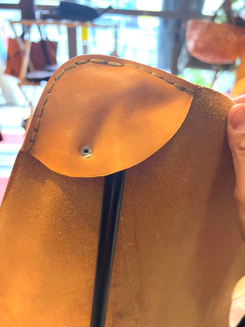 ヘリノックス 本革カバー 生成り　2mm厚手縫い キャンプ アウトドア　焼印