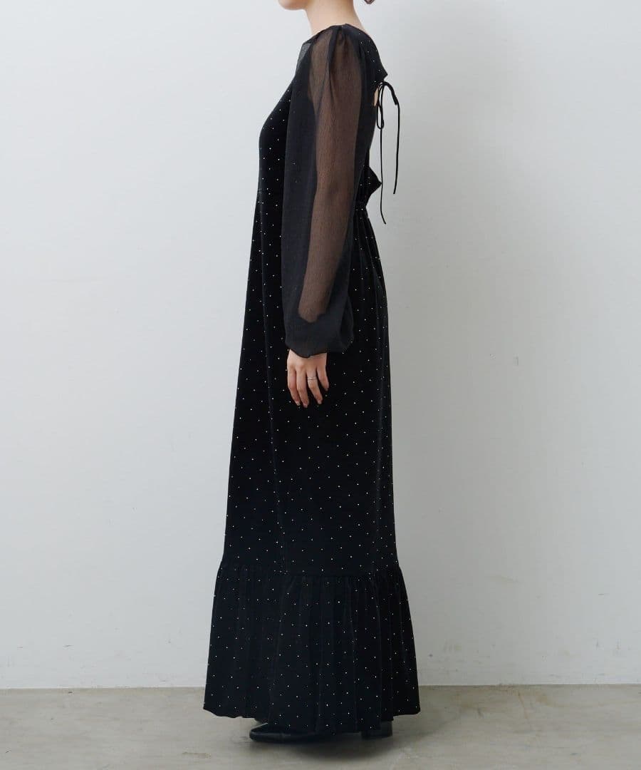 Kastane(カスタネ)【結婚式/オケージョン】ベロアスタッズワンピース