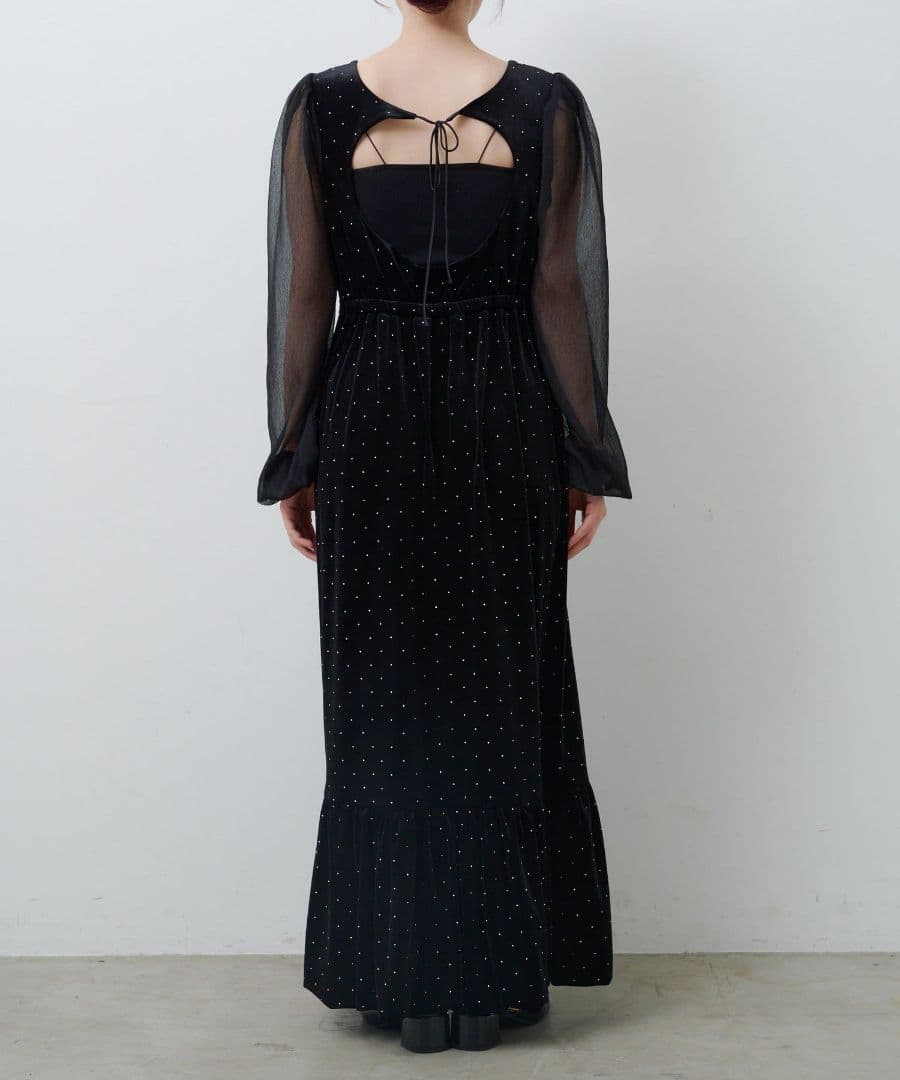 Kastane(カスタネ)【結婚式/オケージョン】ベロアスタッズワンピース