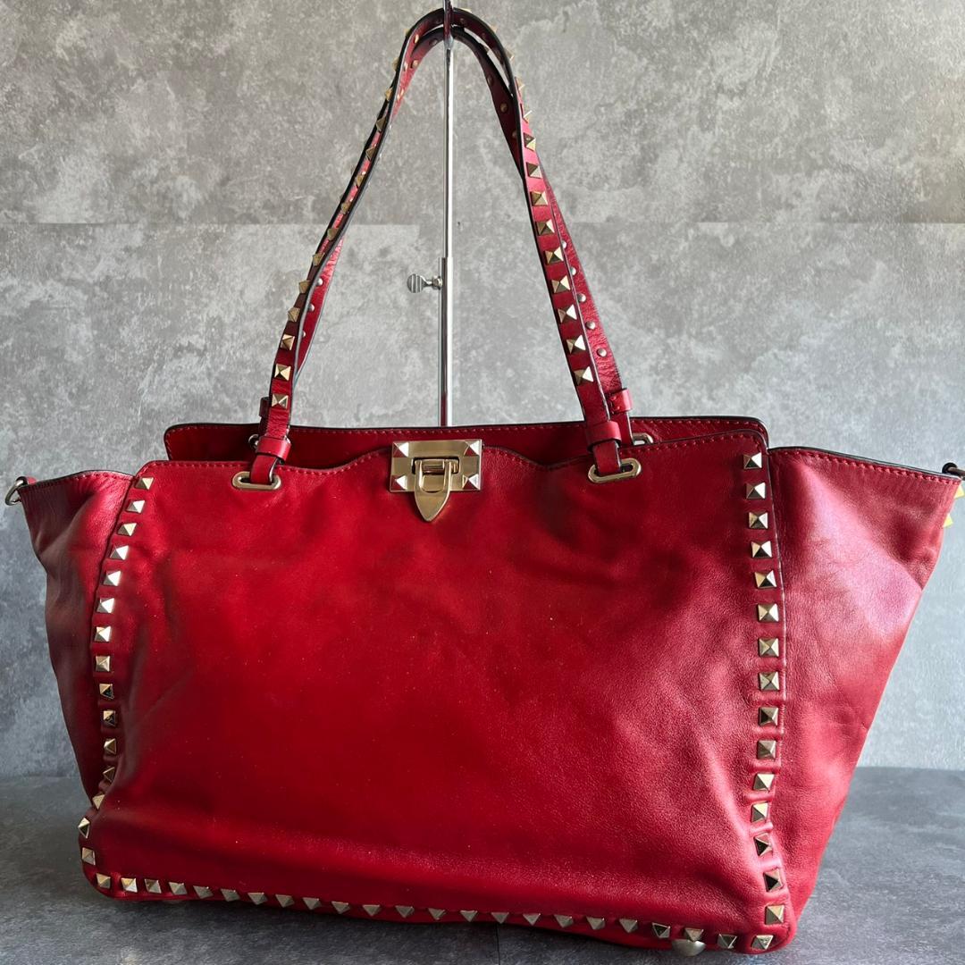 ⭐️VALENTINO⭐️ヴァレンティノ ロックスタッズ トートバッグ レッド