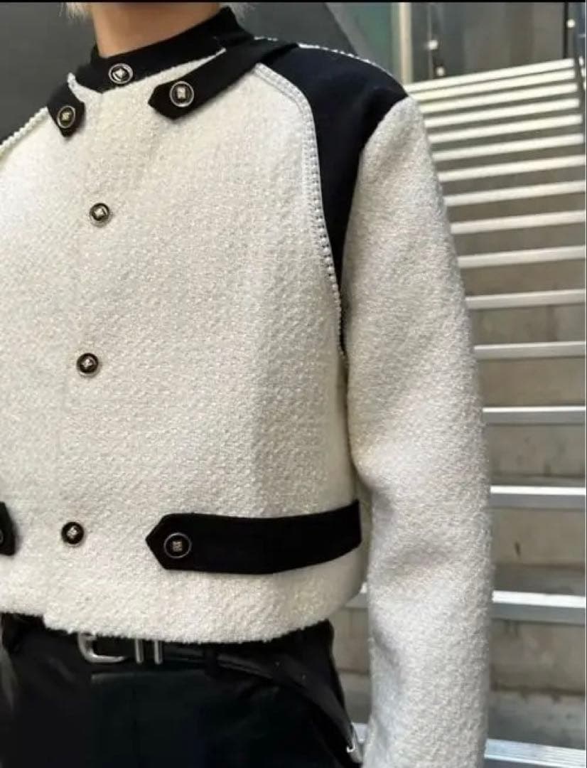 ALUDE パールラインツイードジャケット