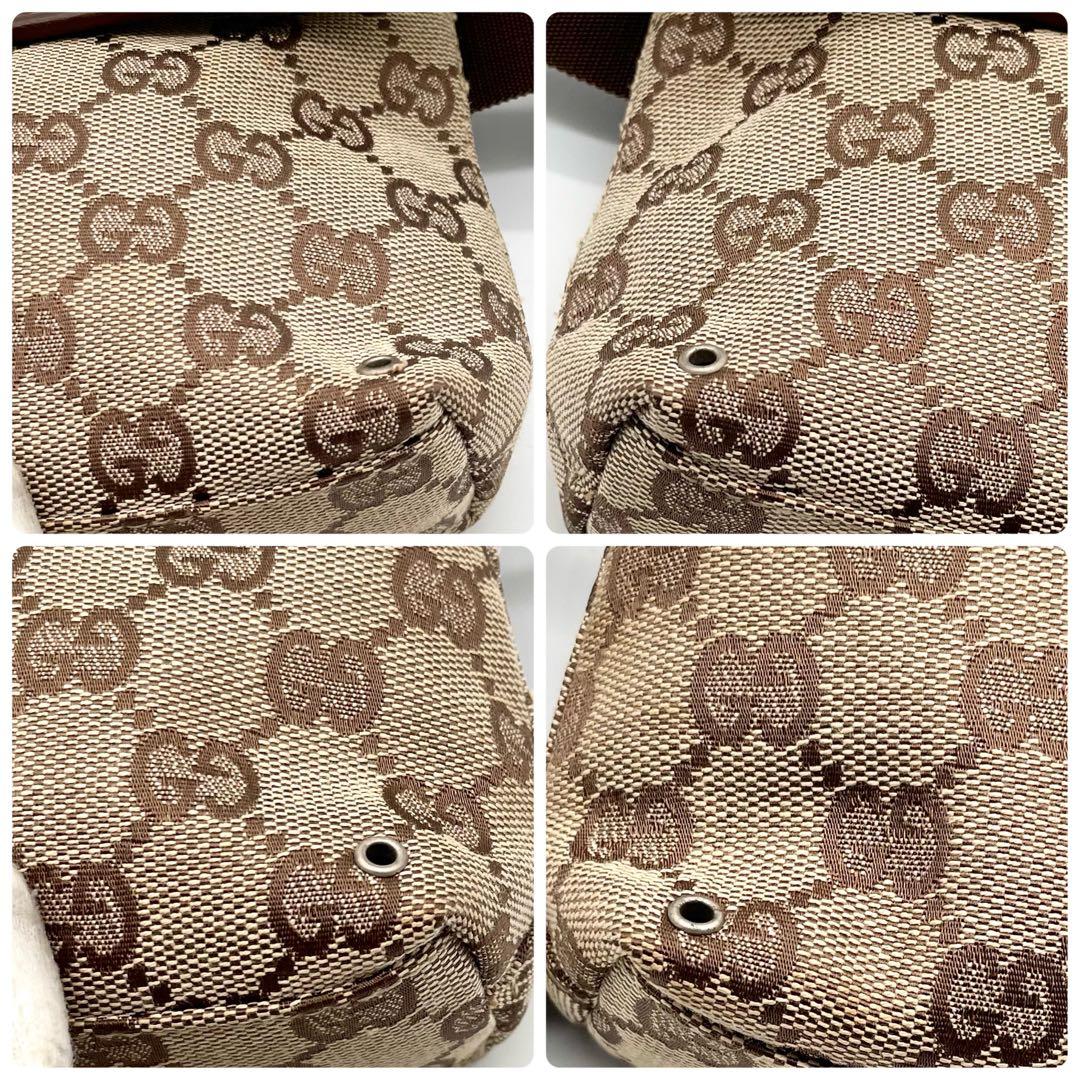 極美品✨グッチ ボディバッグ GG キャンバス ジャッキー ベージュ ブラウン