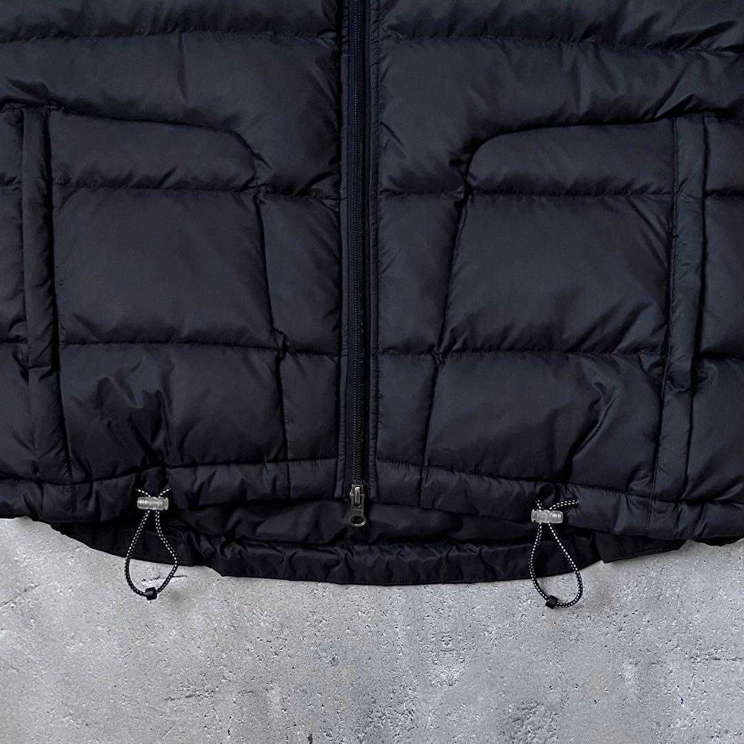 adidas 00s ダウンベスト オールブラック ドローコード Y2K テック