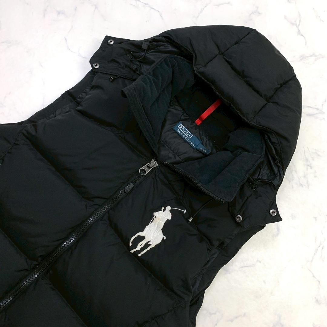 ポロラルフローレン ダウンベスト ビッグポニー刺繍 ブラック S　E002