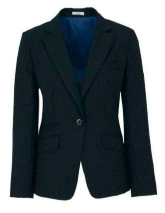 ボンマックス 事務服 ジャケット スカート 上下セットブラック×ブルー 21号