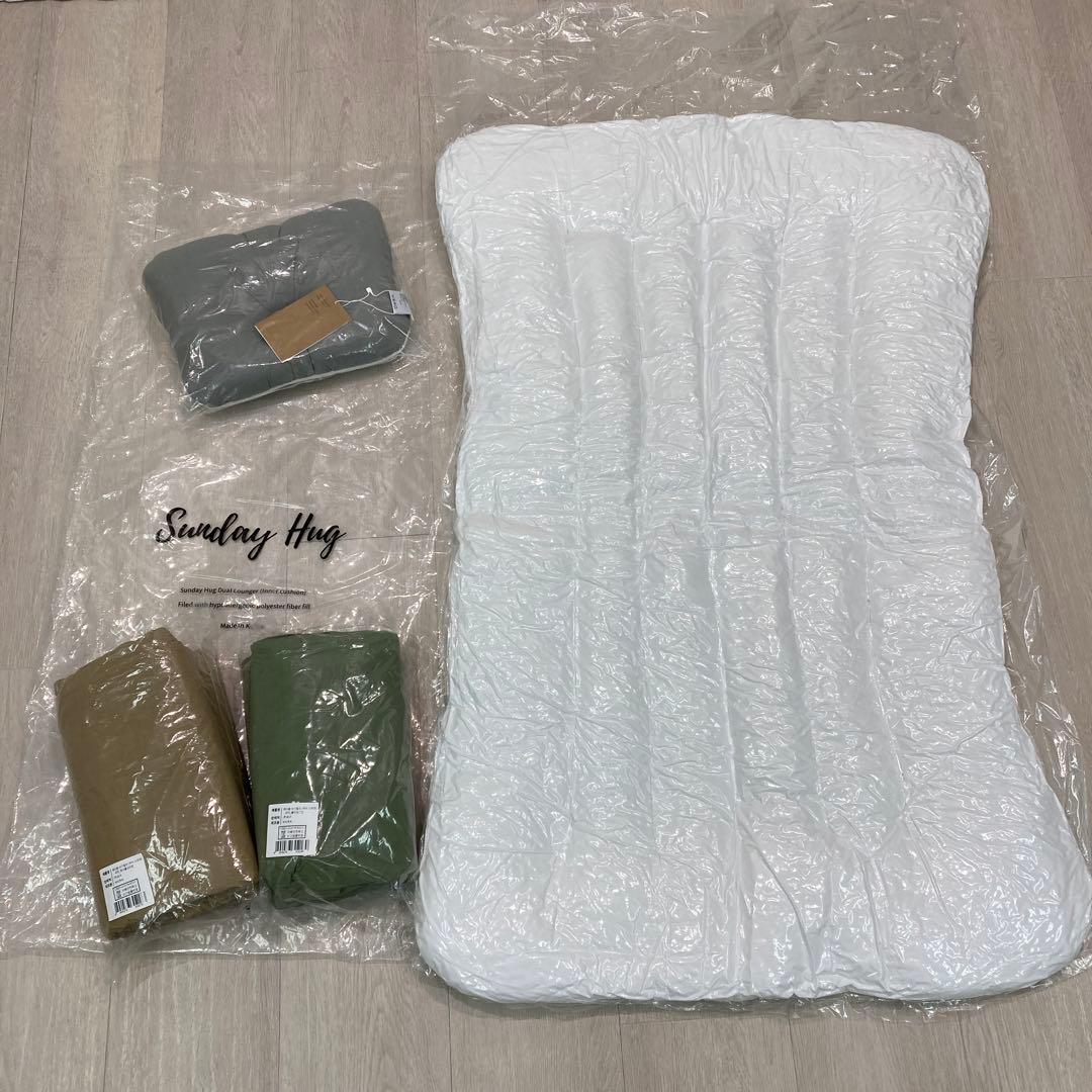 最終値下げ！サンデーハグ携帯ベビーベッドセット　クッション＆カバー2枚＆ベビー枕