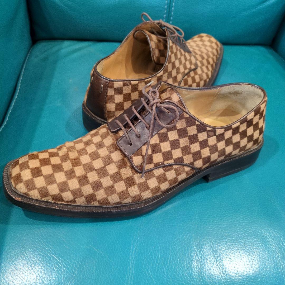 LOUIS VUITTON　ダミエ　ハラコ シューズ　26.5（26）