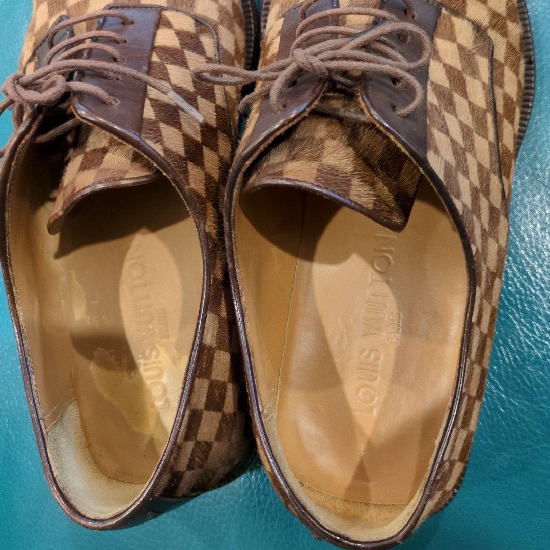 LOUIS VUITTON　ダミエ　ハラコ シューズ　26.5（26）
