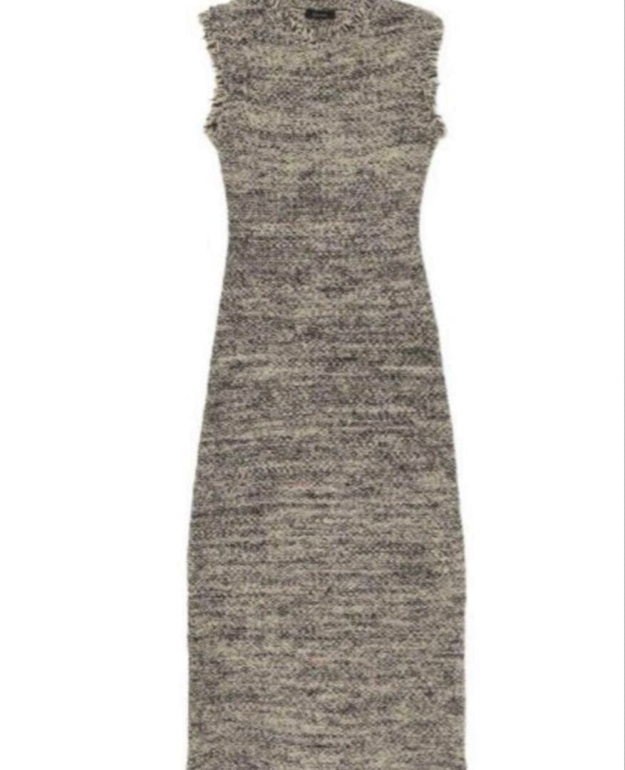 anuans ブラッシュツイードニットワンピース