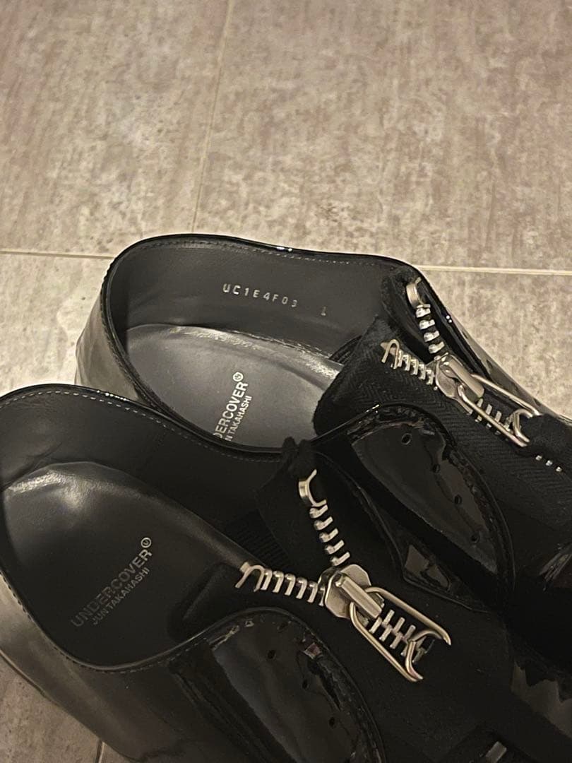 UNDERCOVER エナメルレザー センタージップシューズ