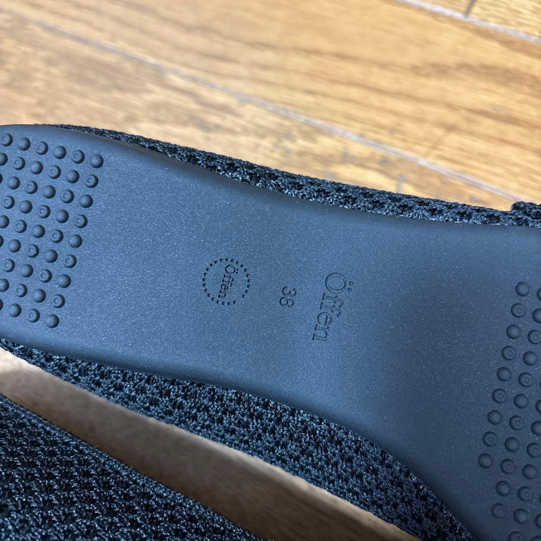 yuka様　Offen オッフェン フラット パンプス リボン ニット 38