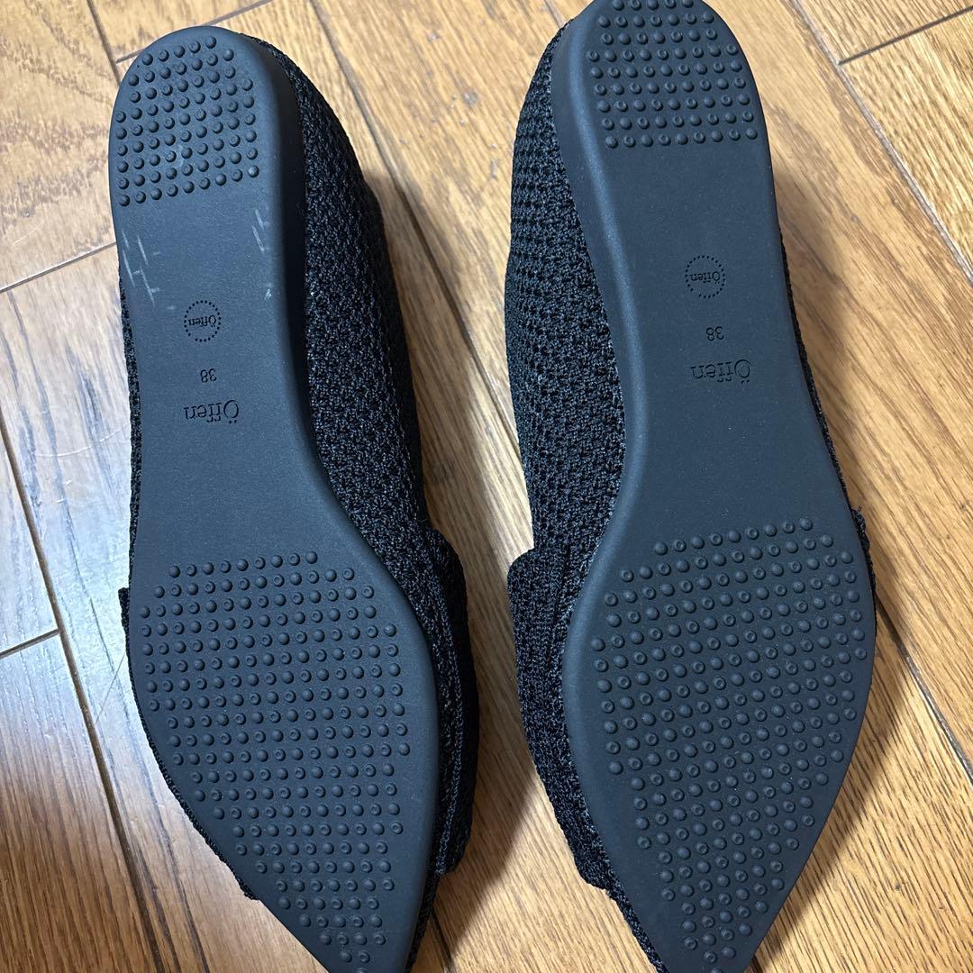 yuka様　Offen オッフェン フラット パンプス リボン ニット 38