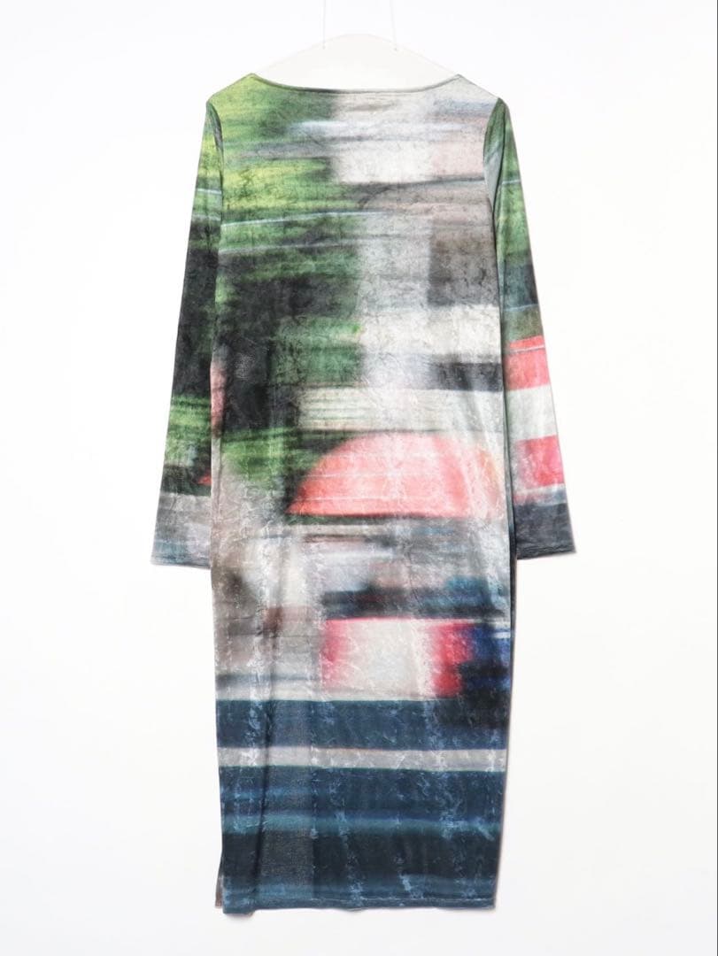 UND LANDSCAPE PRINT LONG TOP グリーン