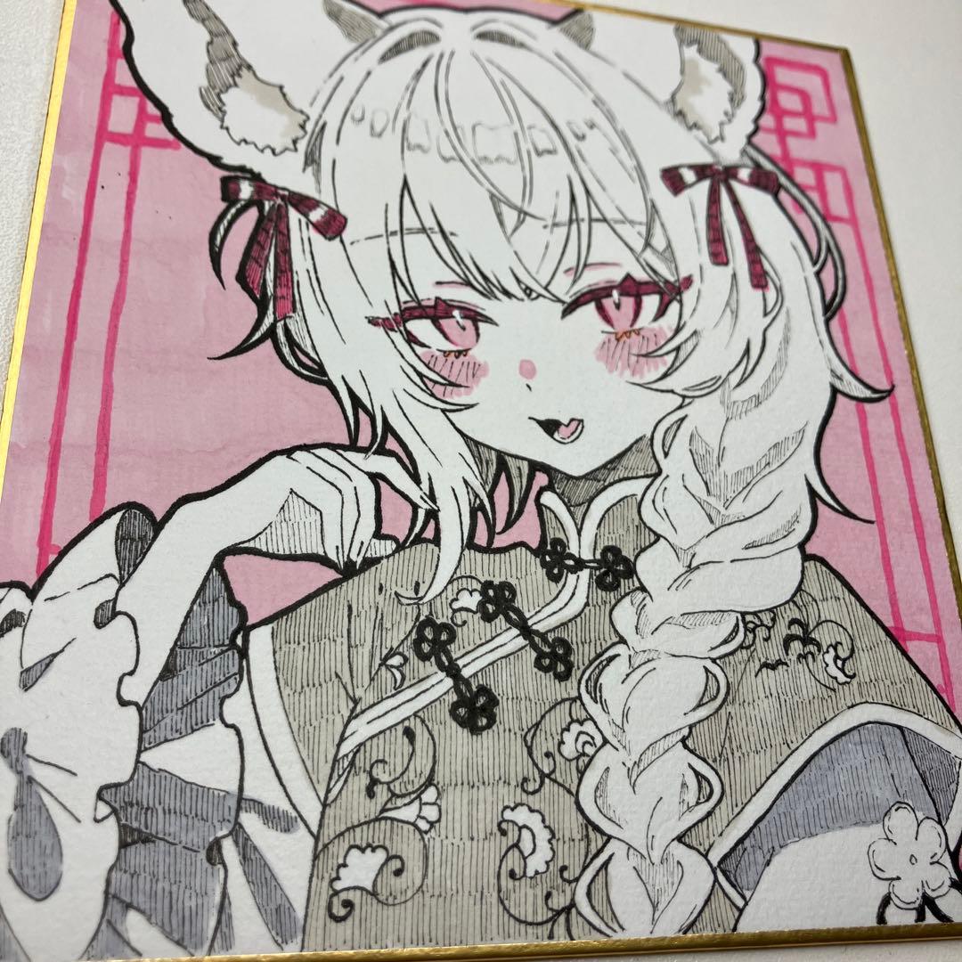 m*o様 オリジナル 手描きアナログイラスト 色紙　No.14