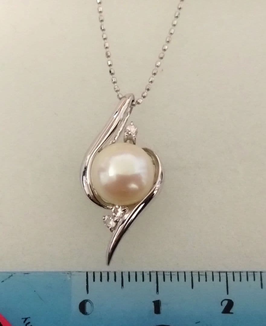 ジュエリーツツミ K10ホワイトゴールド淡水パールネックレス