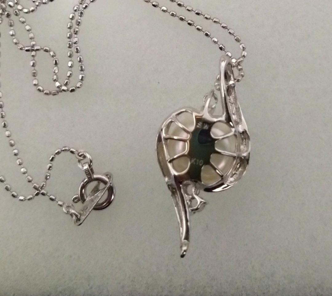 ジュエリーツツミ K10ホワイトゴールド淡水パールネックレス