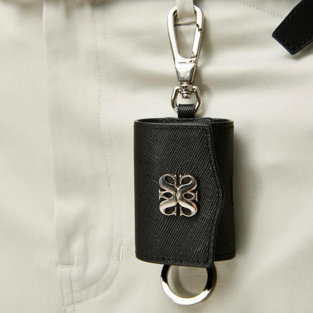 SATUR セッターキーリングレザー ケース メット ブラック AirPods