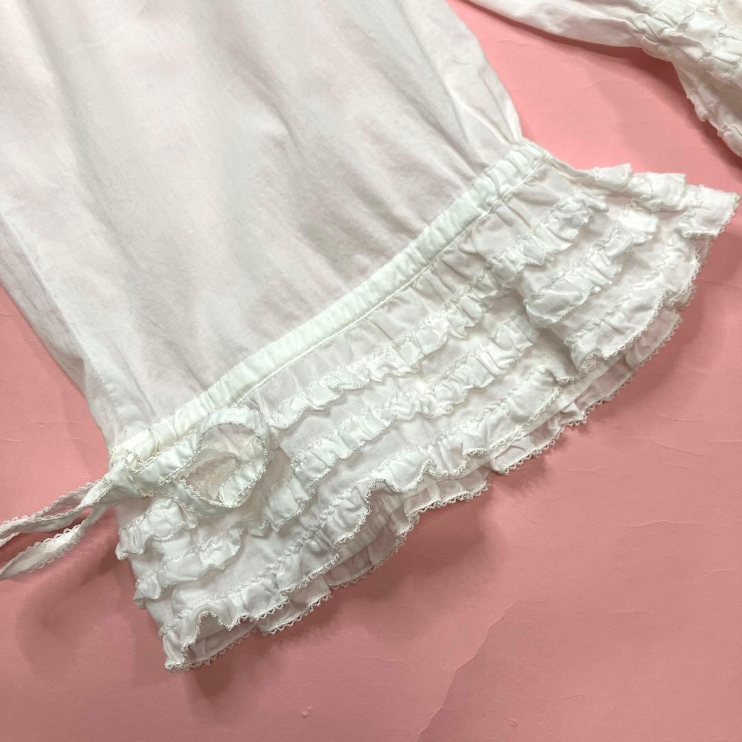 ピンクハウス 白 ピコフリル使い 綿ローンドロワーズ