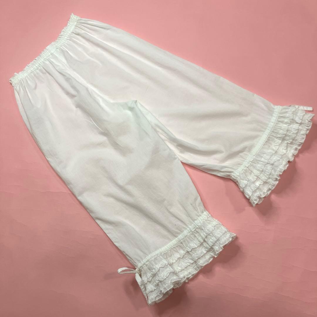 ピンクハウス 白 ピコフリル使い 綿ローンドロワーズ