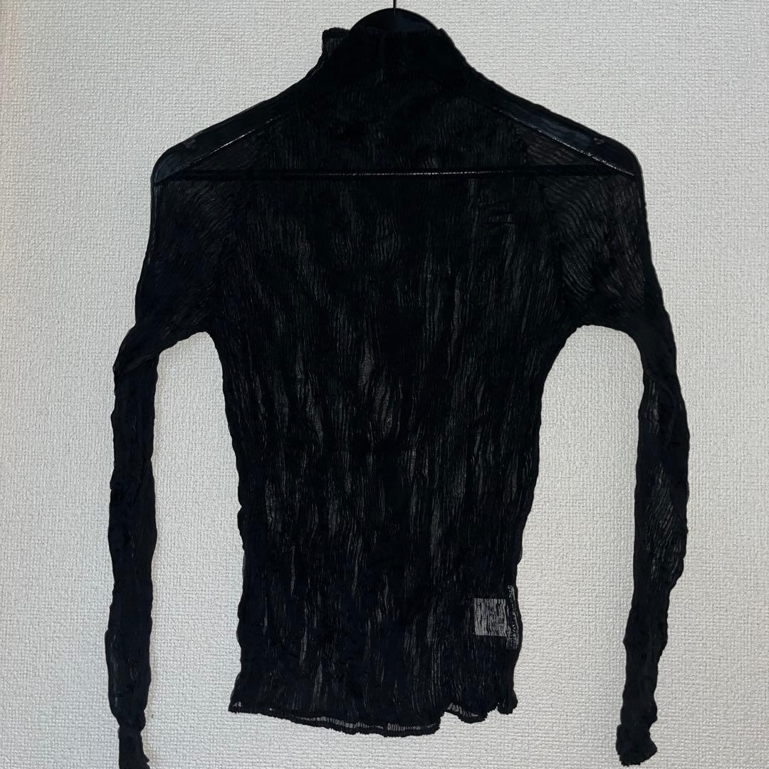 ISSEY MIYAKE CHIFFON TWIST BK シアー　トップス