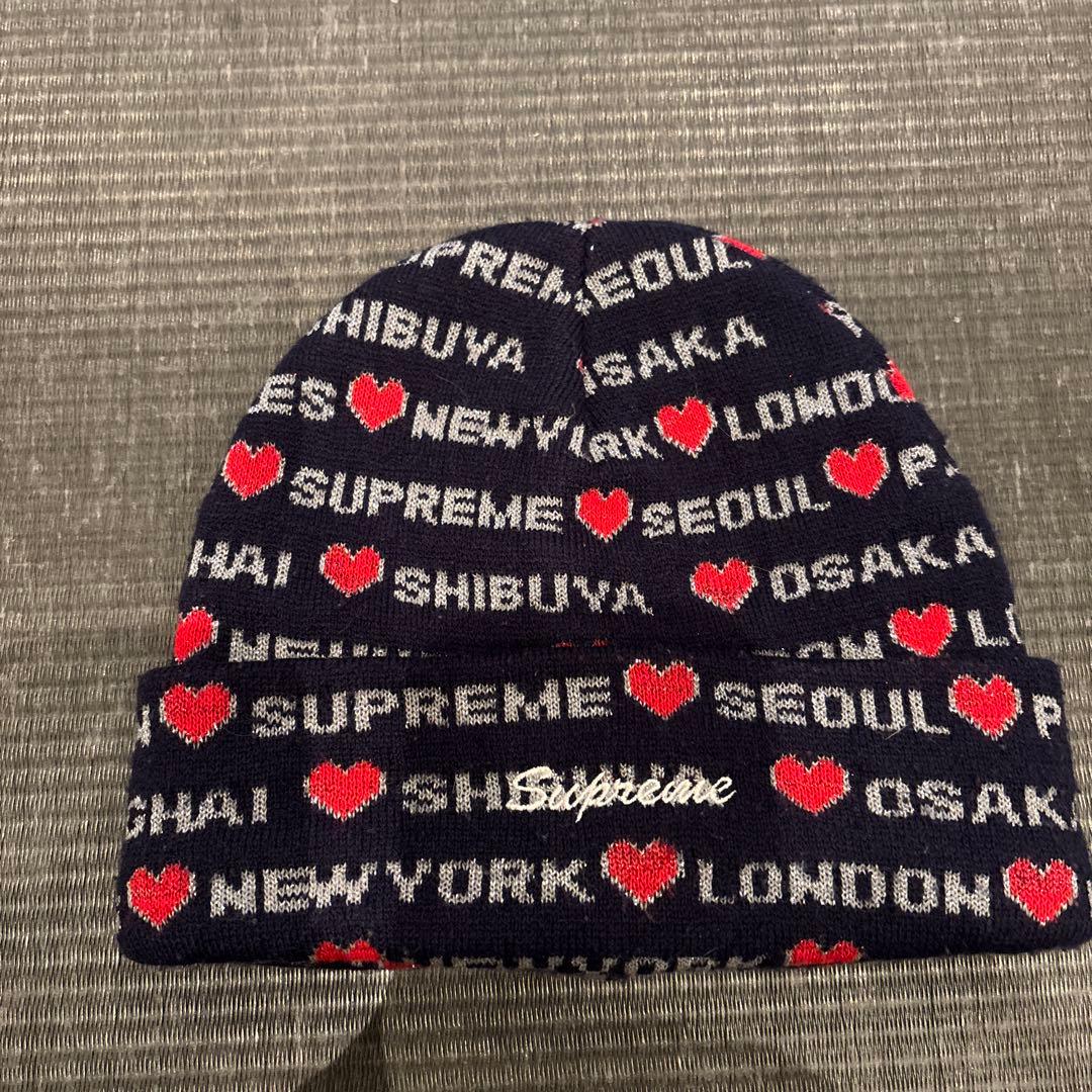 Supreme ニット帽 ネイビー