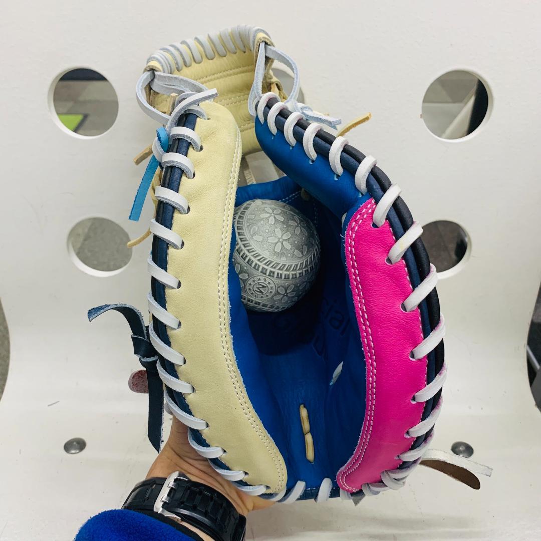 エスエスケイ　限定　軟式用　捕手用　カラフルミット　SMRCM123　型付け済み