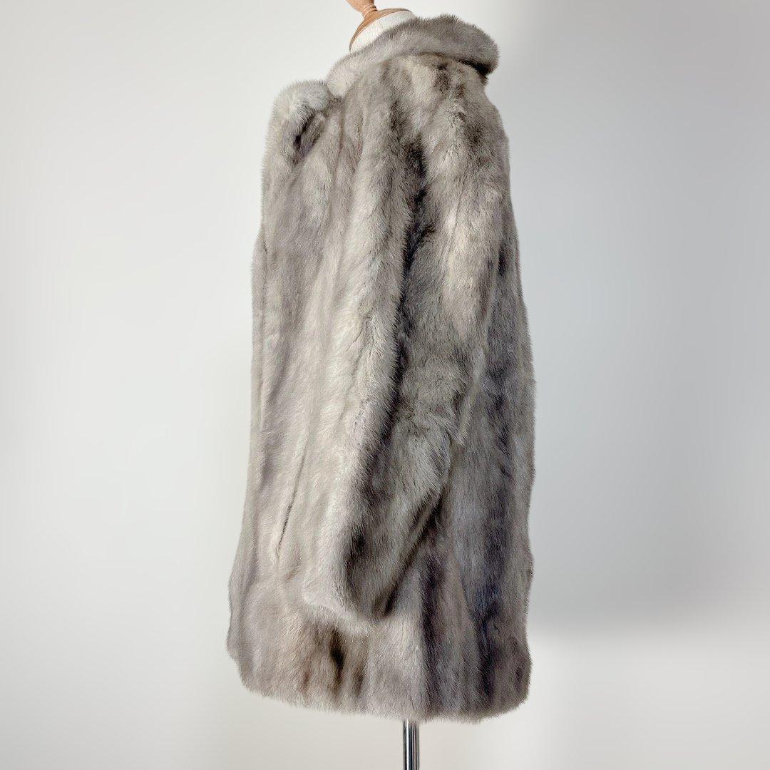 三越 サファイアミンク 毛皮コート 高級 11号 Lサイズ リアルファーコート