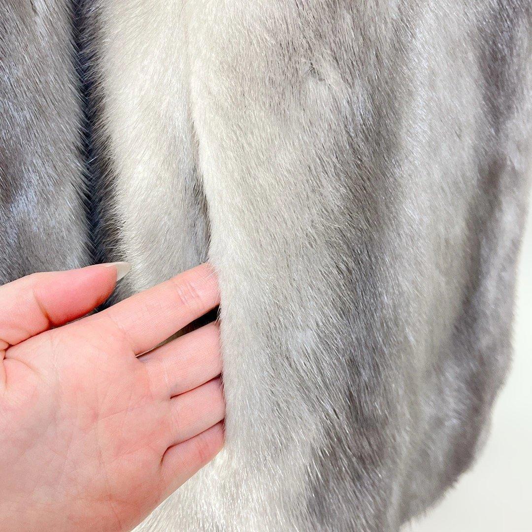 三越 サファイアミンク 毛皮コート 高級 11号 Lサイズ リアルファーコート