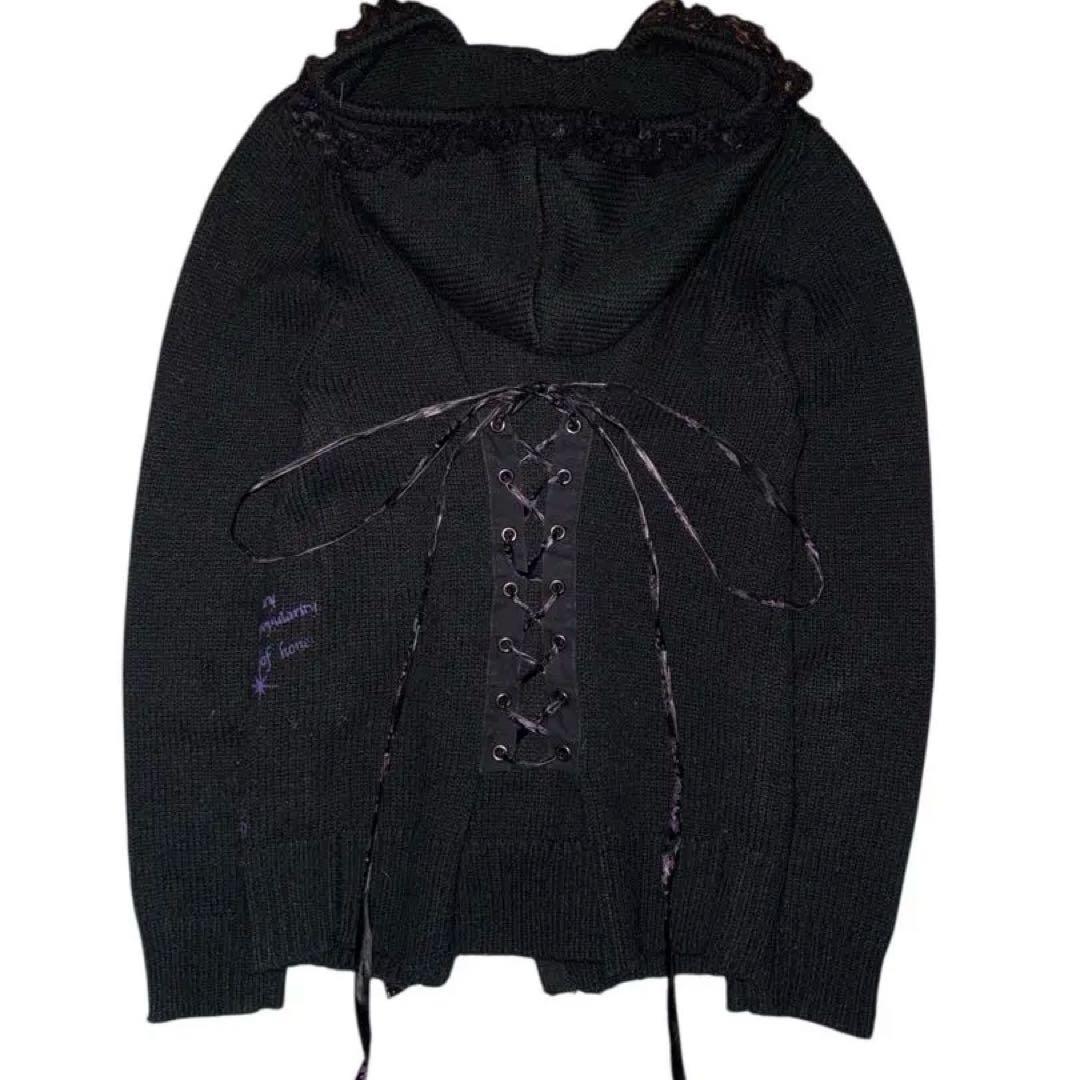 00s h.naoto lace up frill hoodie パーカー