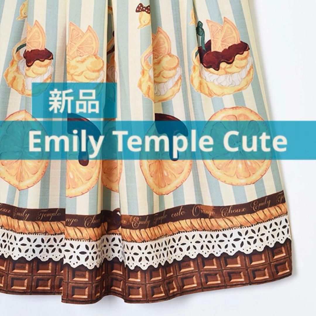 t*中様 【新品】エミリーテンプルキュート スワンシュー柄 ジャンパースカート