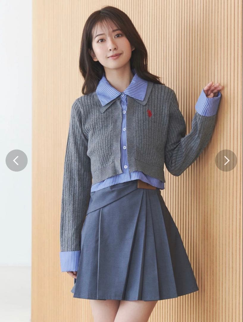 MERCURYDUO U.S. POLO ASSN.別注アシメプリーツスカパン