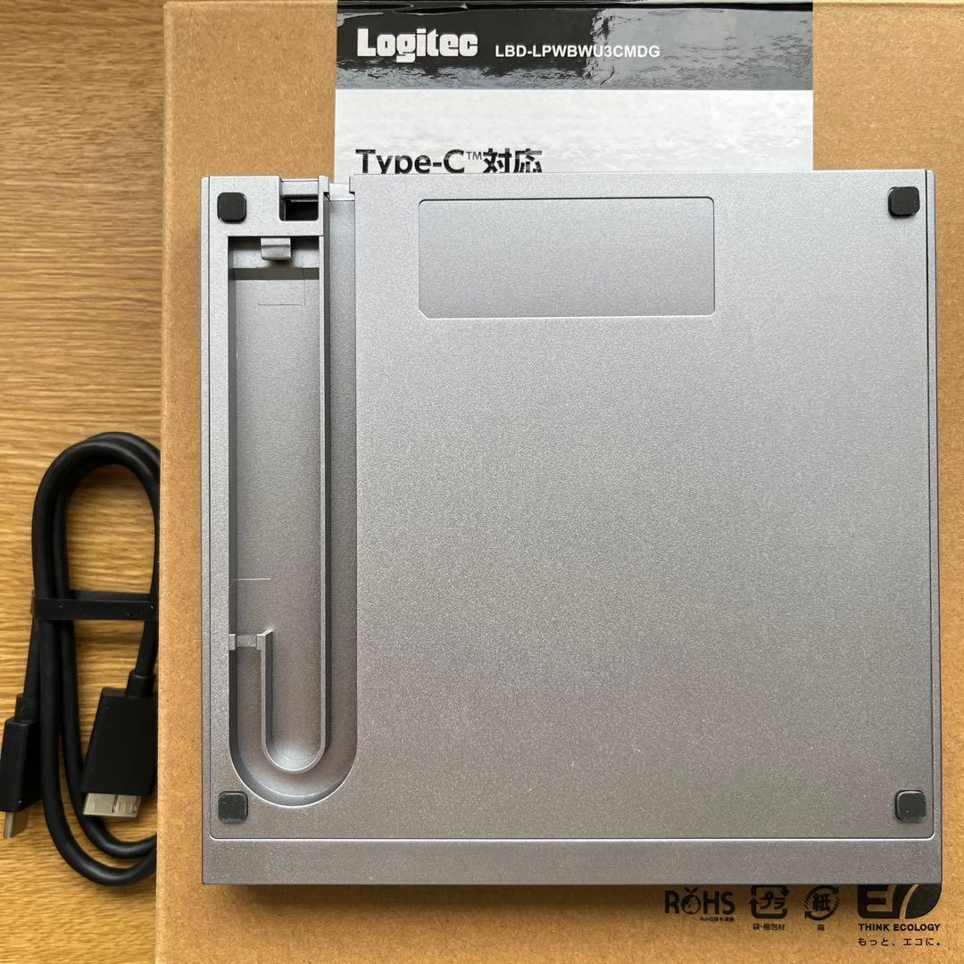 Logitec ポータブルBDドライブ Type-C for Mac グレー