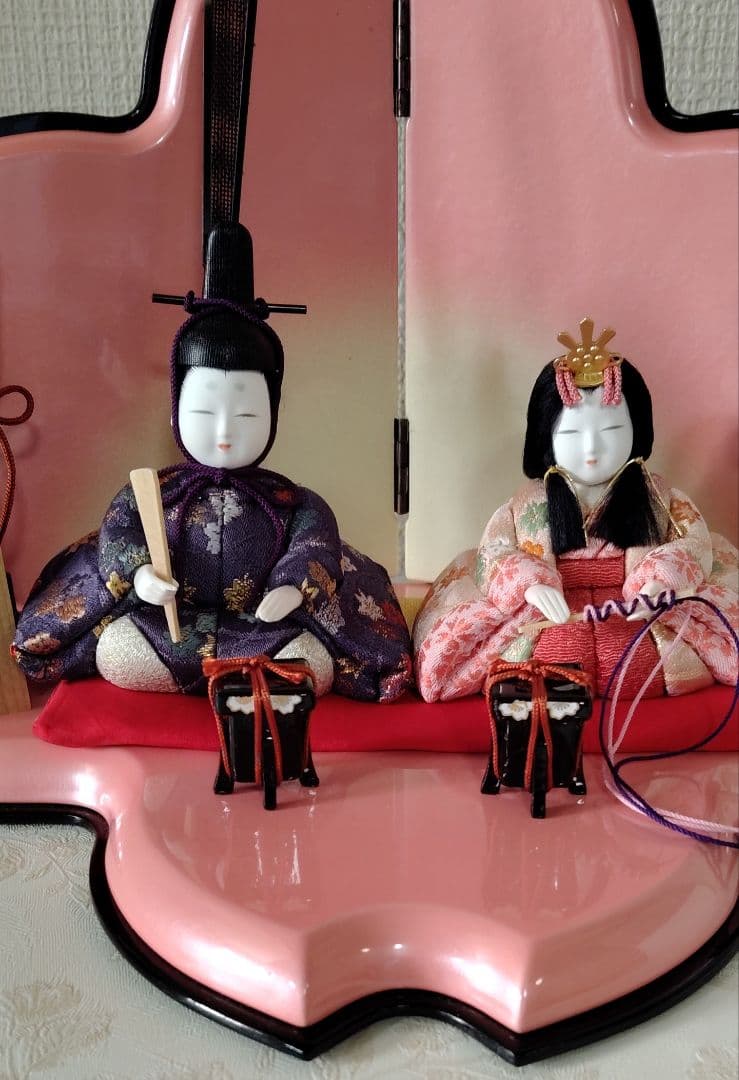 「さくらさくら 」コンパクト 小さな 木目込み親王飾り　雛人形 　一秀作　雛祭り