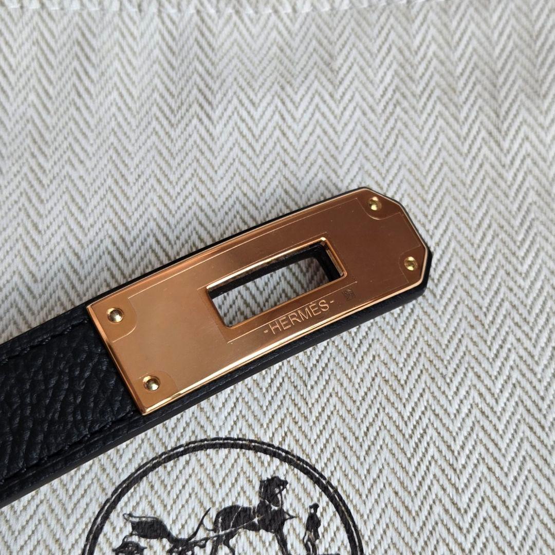 エルメス ベルト《ケリー》18 ブラック ゴールド金具【未使用】W刻印