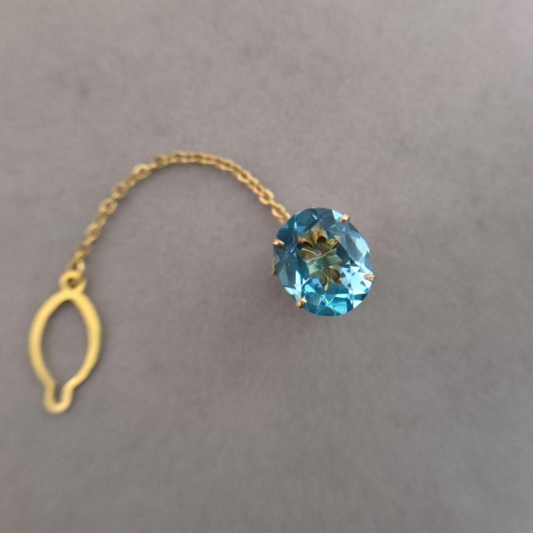 最終価格！K18 ブルートパーズ？　ネクタイピン