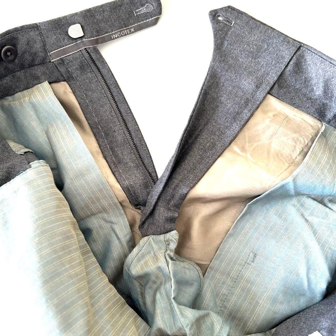 【美品】インコテックス パンツ50サイズミッドグレイ スーパー100s