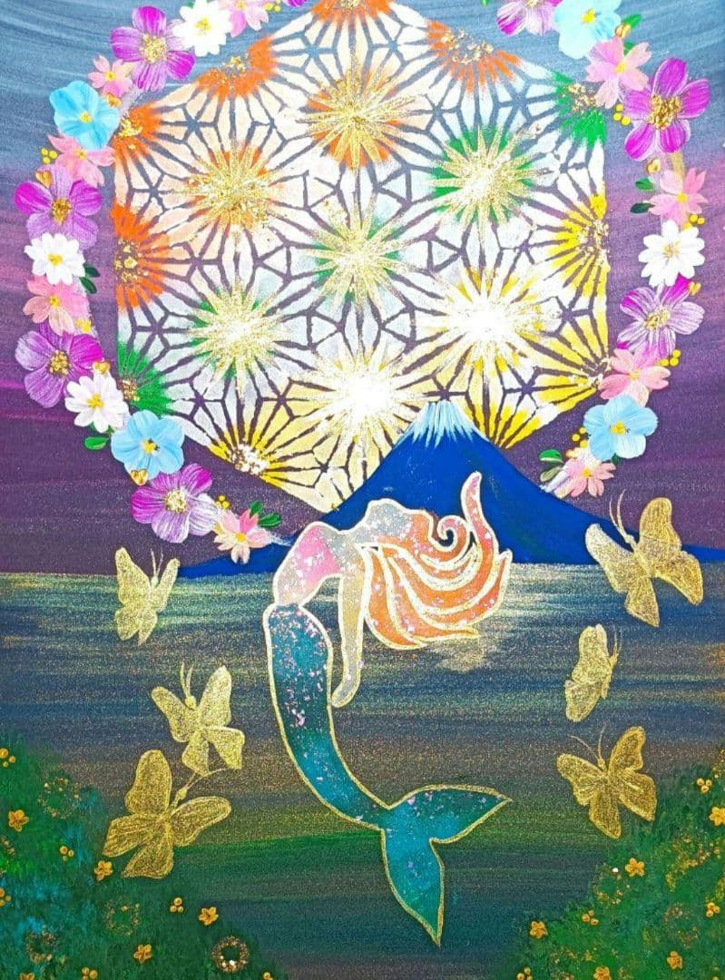 y♡Crystal　開運絵画　❀龍術レイキ生命樹オルゴナイト❀