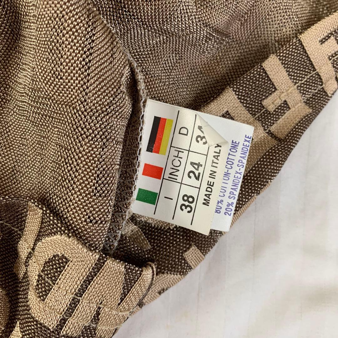 W6)FENDI jeans フェンディ　ズッカ柄 半袖 Ｔシャツ ロゴ