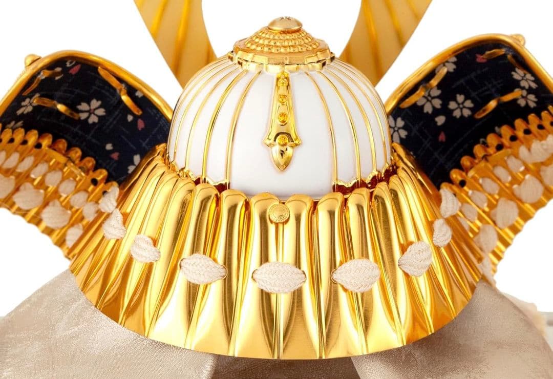 五月人形 兜 ケース 飾り ラウンド アクリル ケース 木目バック アイボリー