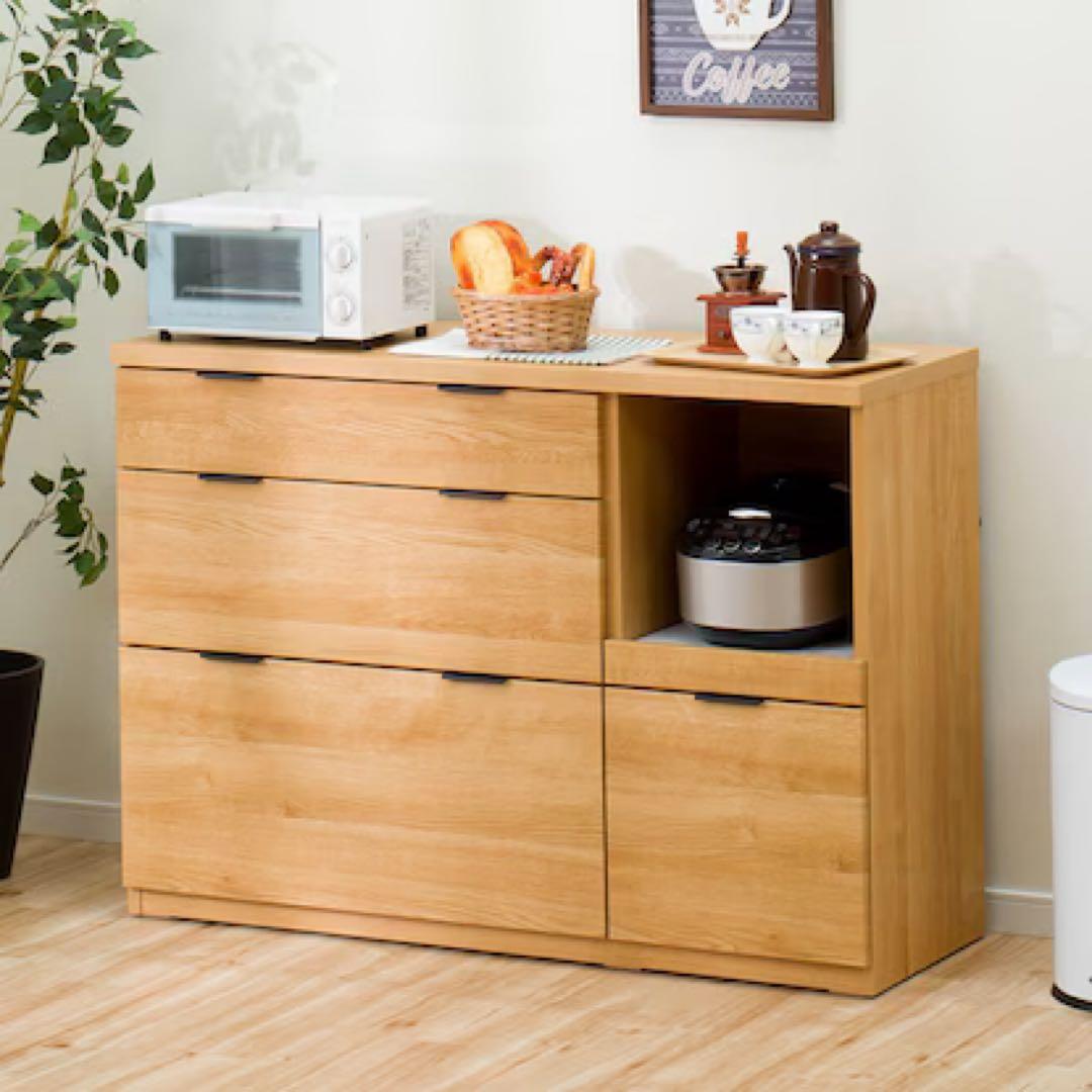 奈良発 NITORI キッチンカウンター エトナ120CT LBR