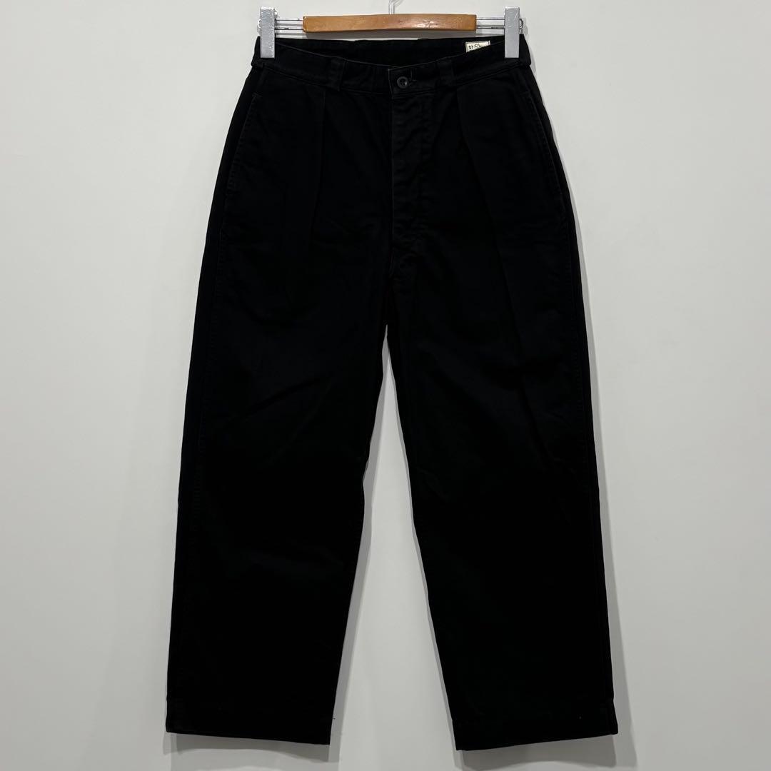 美品 オアスロウ M-52 ツータック アーミー チノ パンツ ブラック S 1