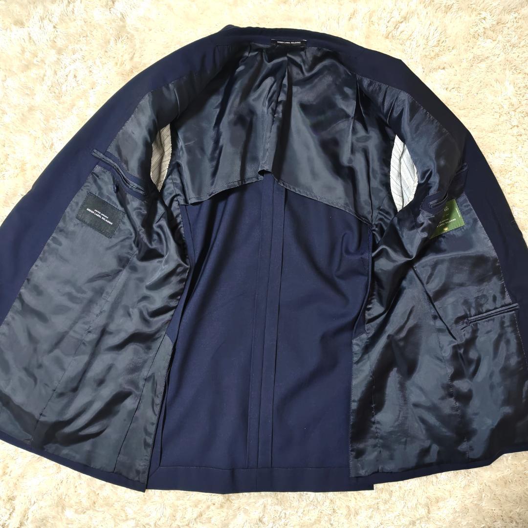 グリーンレーベルリラクシング×レダ セットアップ 48 ネイビー イタリア製生地