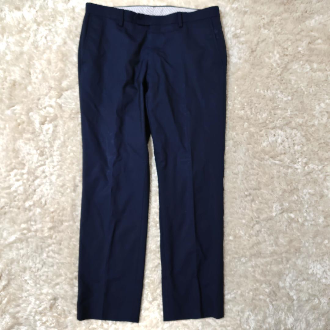 グリーンレーベルリラクシング×レダ セットアップ 48 ネイビー イタリア製生地