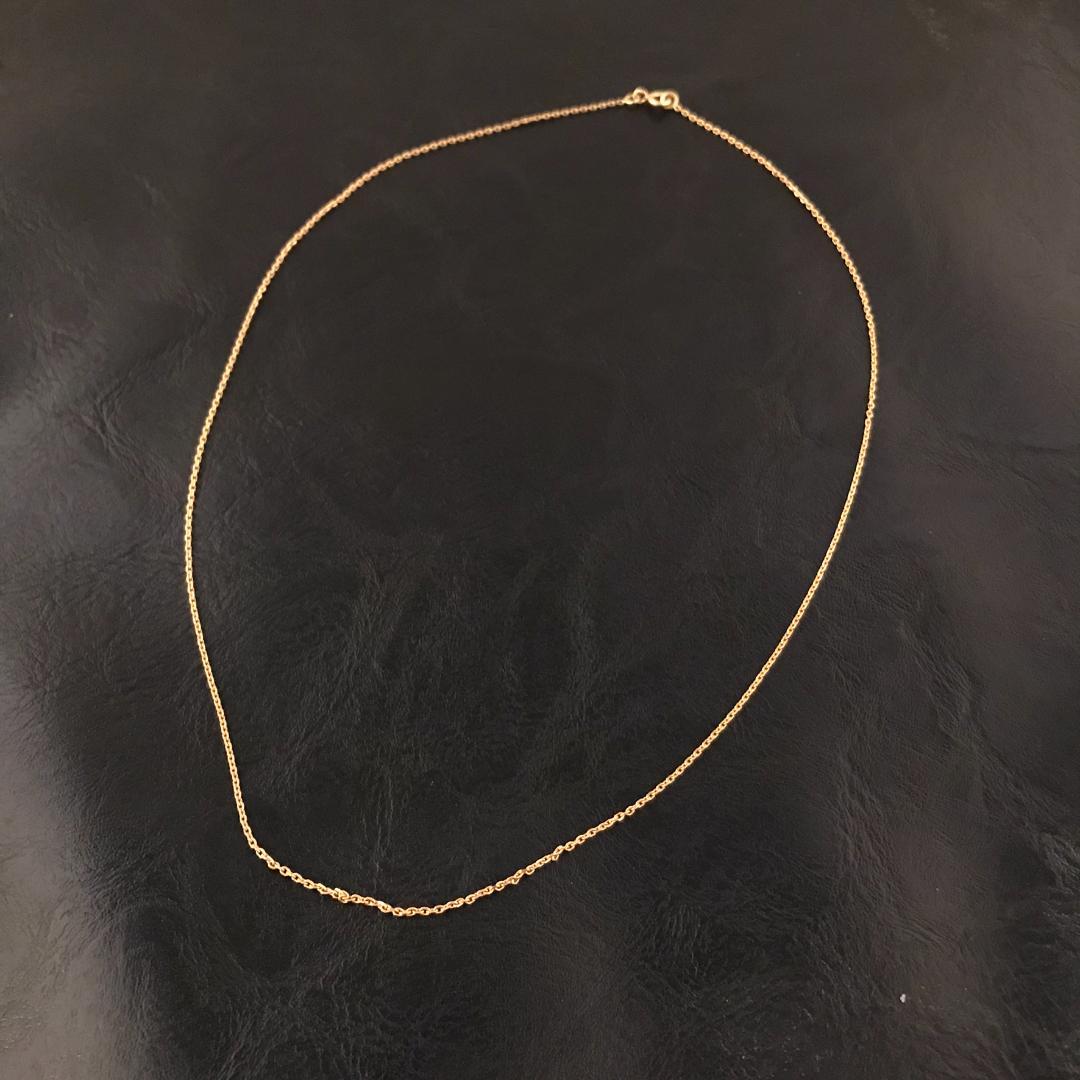 【英国ホールマーク】18金 ネックレス 1.80g ヴィンテージ 王冠刻印