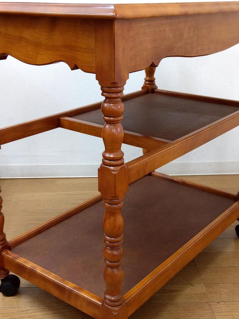 美品 横浜クラシック家具 ダニエル 木製 樺桜 A-722ワゴン キッチンワゴン