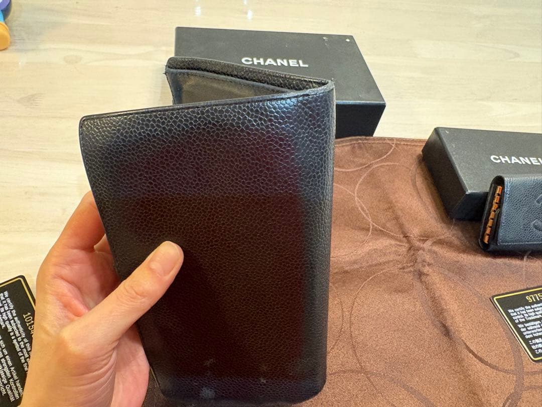 CHANEL キャビアスキン　長財布　キーケース　2点セット