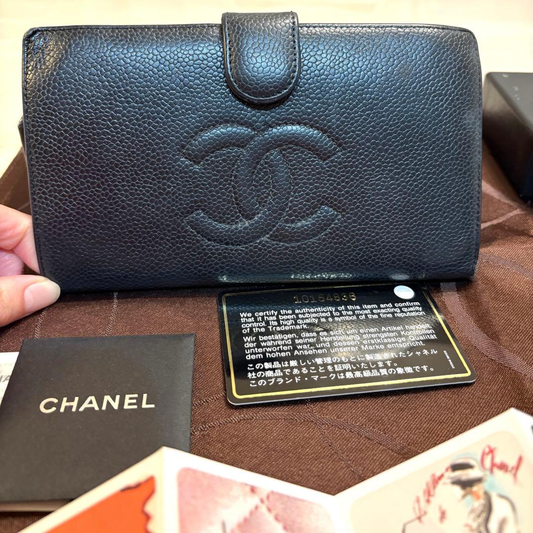 CHANEL キャビアスキン　長財布　キーケース　2点セット