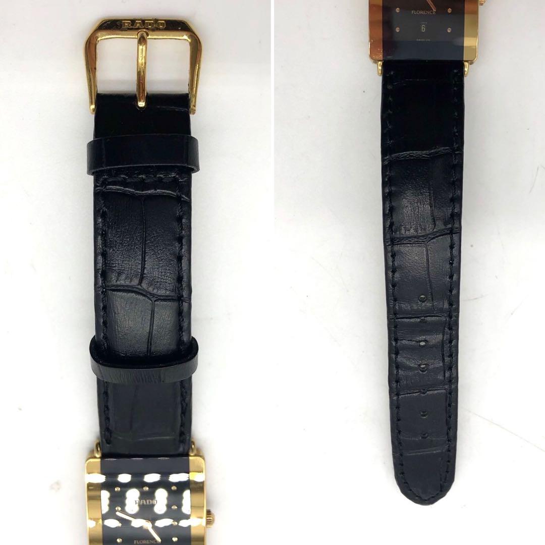 ✨美品・稼働✨ラドー フローレンス 腕時計 スクエア デイト 黒文字盤